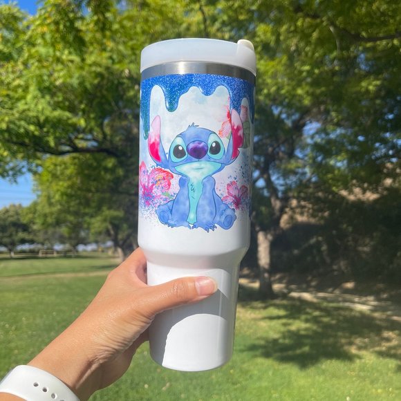 Custom 40 oz Tumbler Disney Lilo & Stitch Double-wall vacuum insulation … - Picture 5 of 9